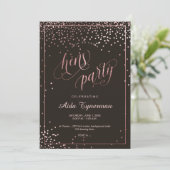 PixDezines Hens Party Faux Roos Gold Confetti Kaart (Staand voorkant)