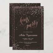 PixDezines Hens Party Faux Roos Gold Confetti Kaart (Voorkant / Achterkant)