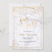 PixDezines Hens Party Marble Faux Gold Confetti Kaart (Voorkant)
