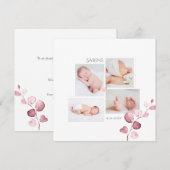 PixDezines Herfst Eucalyptus Birth Announding Kaart (Voorkant / Achterkant)