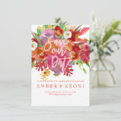 PixDezines Herfst Floral Waterverf Save the Date Kaart (Staand voorkant)