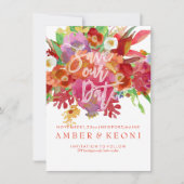 PixDezines Herfst Floral Waterverf Save the Date Kaart (Voorkant)