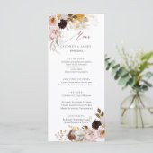 PixDezines Herfst Flowers Blush Burgundy Menu (Staand voorkant)