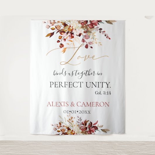 PixDezines Herfst Foliage Eucalyptus Kol. 3:14 Tap Wandkleed (Voorkant)