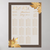 PixDezines Herfst Foliage/Faux Gold/Seating Chart Poster (Voorkant)