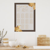 PixDezines Herfst Foliage/Faux Gold/Seating Chart Poster (Keuken)