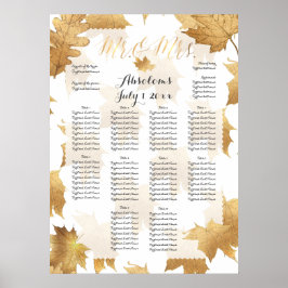 PixDezines Herfst Foliage/Faux Gold/Seating Chart Poster