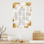 PixDezines Herfst Foliage/Faux Gold/Seating Chart Poster (Keuken)