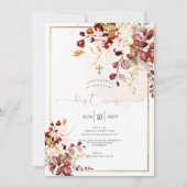 PixDezines Herfst Foliage Rustic Waterverf Baptism Kaart (Voorkant)