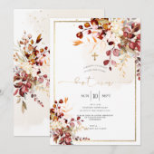 PixDezines Herfst Foliage Rustic Waterverf Baptism Kaart (Voorkant / Achterkant)