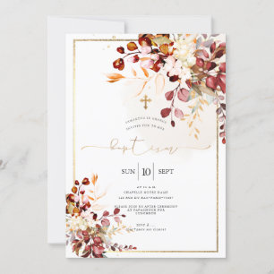 PixDezines Herfst Foliage Rustic Waterverf Baptism Kaart