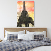 PixDezines herfst Parijs, Eiffeltoren Canvas Afdruk (Insitu (Slaapkamer))