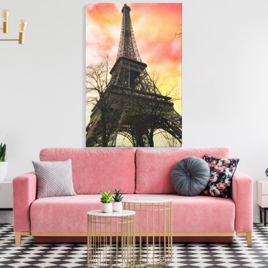 PixDezines herfst Parijs, Eiffeltoren Canvas Afdruk (Insitu (Woonkamer))