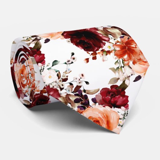 PixDezines Herfst Rozen in Peonies DIY Background Stropdas (Opgerold)