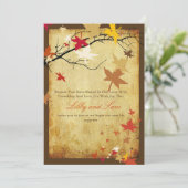 PixDezines  herfst uitnodigingen/paardebladeren Kaart (Staand voorkant)