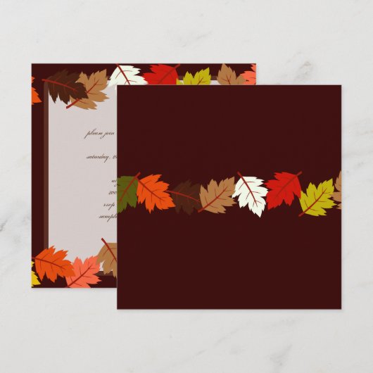 PixDezines herfstbladeren/diy events+background Kaart (Voorkant / Achterkant)