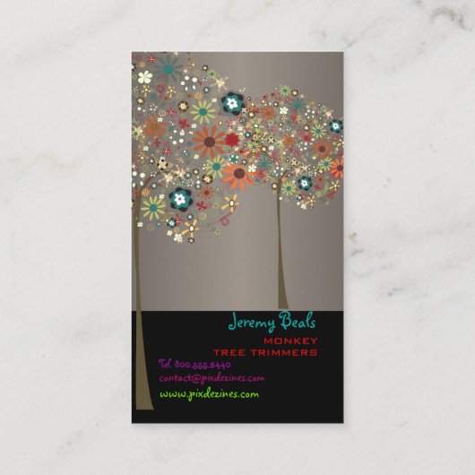 PixDezines  Herfstbloemen/DIY kleur!! Visitekaartje (Achterkant)