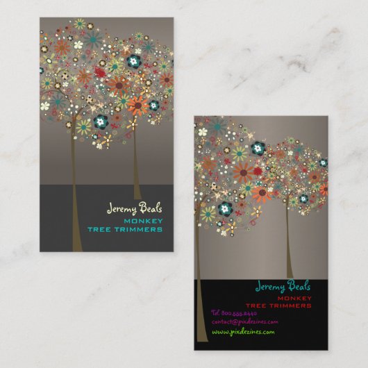 PixDezines  Herfstbloemen/DIY kleur!! Visitekaartje (Voorkant / Achterkant)