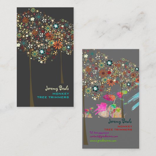 PixDezines  Herfstbloemen/DIY kleur!! Visitekaartje (Voorkant / Achterkant)