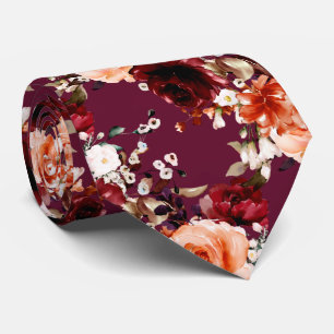 PixDezines Herfstrozen en Pioenrozen DIY-achtergro Stropdas