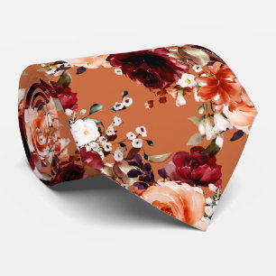PixDezines Herfstrozen en Pioenrozen DIY-achtergro Stropdas