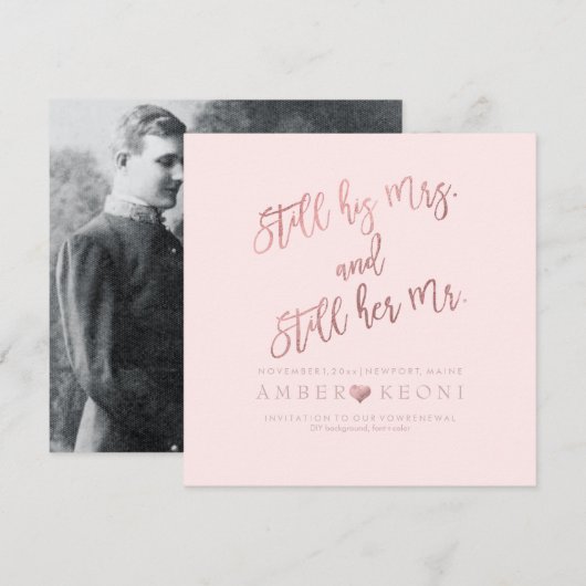 PixDezines Hernieuwing van geloften/Nep rozen goud Kaart (Voorkant / Achterkant)