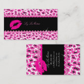 PixDezines hete lippen + bruisende cheeta Visitekaartje (Voorkant / Achterkant)