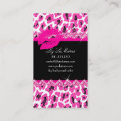 PixDezines hete lippen + bruisende cheeta Visitekaartje (Achterkant)