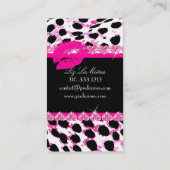 PixDezines hete lippen + bruisende cheeta Visitekaartje (Achterkant)