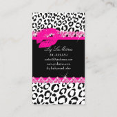 PixDezines hete lippen + bruisende luipaard Visitekaartje (Achterkant)