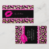 PixDezines  hete lippen + sassy jaguar Visitekaartje (Voorkant / Achterkant)