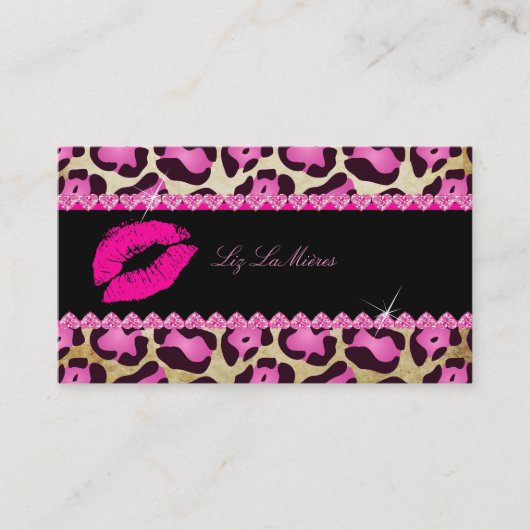 PixDezines  hete lippen + sassy jaguar Visitekaartje (Voorkant)