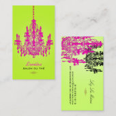 PixDezines hete roze kristal kroonluchter/DIY kleu Visitekaartje (Voorkant / Achterkant)