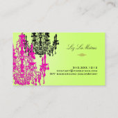 PixDezines hete roze kristal kroonluchter/DIY kleu Visitekaartje (Achterkant)