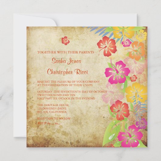 PixDezines  HIBISC LEIS/LUAU Kaart (Achterkant)