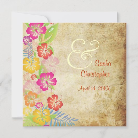 PixDezines  HIBISC LEIS/LUAU Kaart (Voorkant)