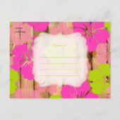 PixDezines hibiscus/afstuderen/luau/DIYevent Uitnodiging Briefkaart (Achterkant)