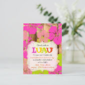 PixDezines hibiscus/afstuderen/luau/DIYevent Uitnodiging Briefkaart (Staand voorkant)