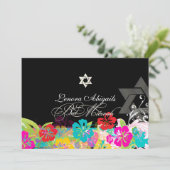 PixDezines hibiscus/Bat Mitzvah Kaart (Staand voorkant)