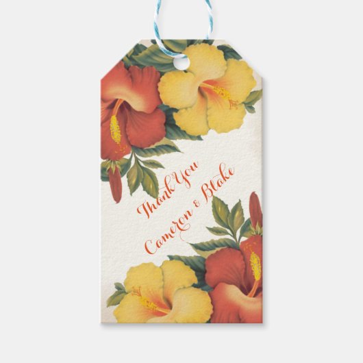 PixDezines /hibiscus/ Cadeaulabel (Voorkant)