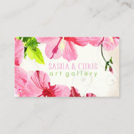 PixDezines hibiscus/digitale waterverf/oud papier Visitekaartje