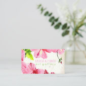 PixDezines hibiscus/digitale waterverf/oud papier Visitekaartje (Staand voorkant)