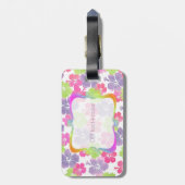 PixDezines hibiscus/DIY achtergrond Bagagelabel (Achterkant verticaal)