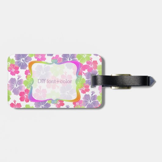 PixDezines hibiscus/DIY achtergrond Bagagelabel (Achterkant horizontaal)