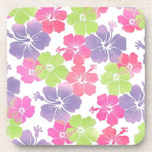 PixDezines hibiscus/diy achtergrond Bier Onderzetter