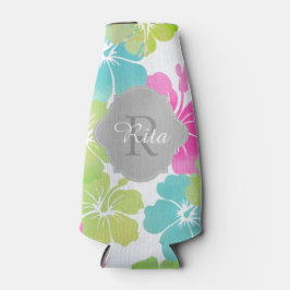 PixDezines hibiscus/DIY achtergrond Flesjeskoeler