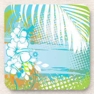 PixDezines hibiscus/DIY achtergrondkleur Onderzetter