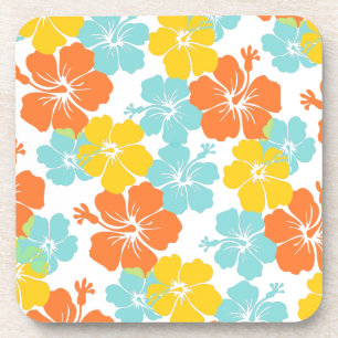 PixDezines hibiscus/diy background Bier Onderzetter