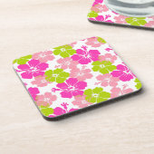 PixDezines hibiscus/diy background Bier Onderzetter (Linkerzijde)