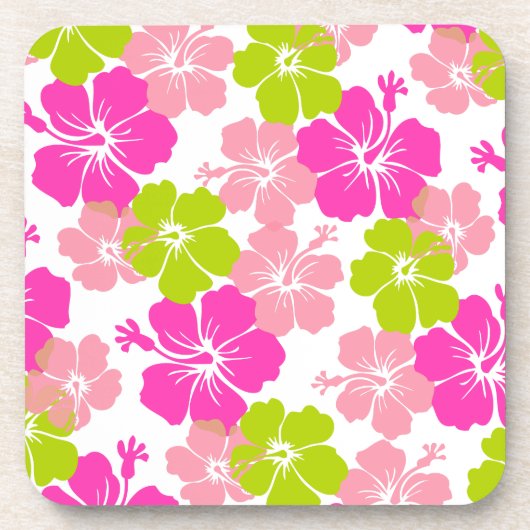 PixDezines hibiscus/diy background Bier Onderzetter (Voorkant)